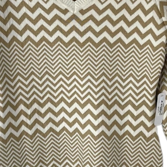 Tab and White Chevron Sweater Bodycon Dress Size Medium - Picture 9 of 11
